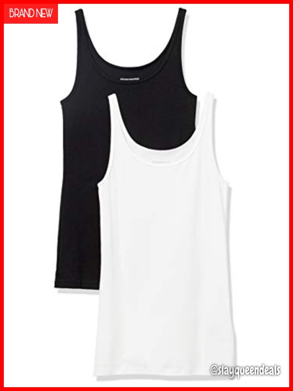 Slim-Fit Thin Strap Scoop Neck Tank Top - Cotton Modal Micro Rib